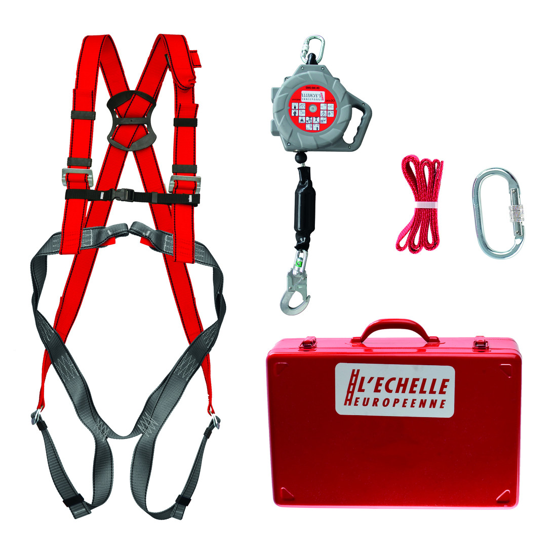 Kit antichute avec enrouleur à câble
